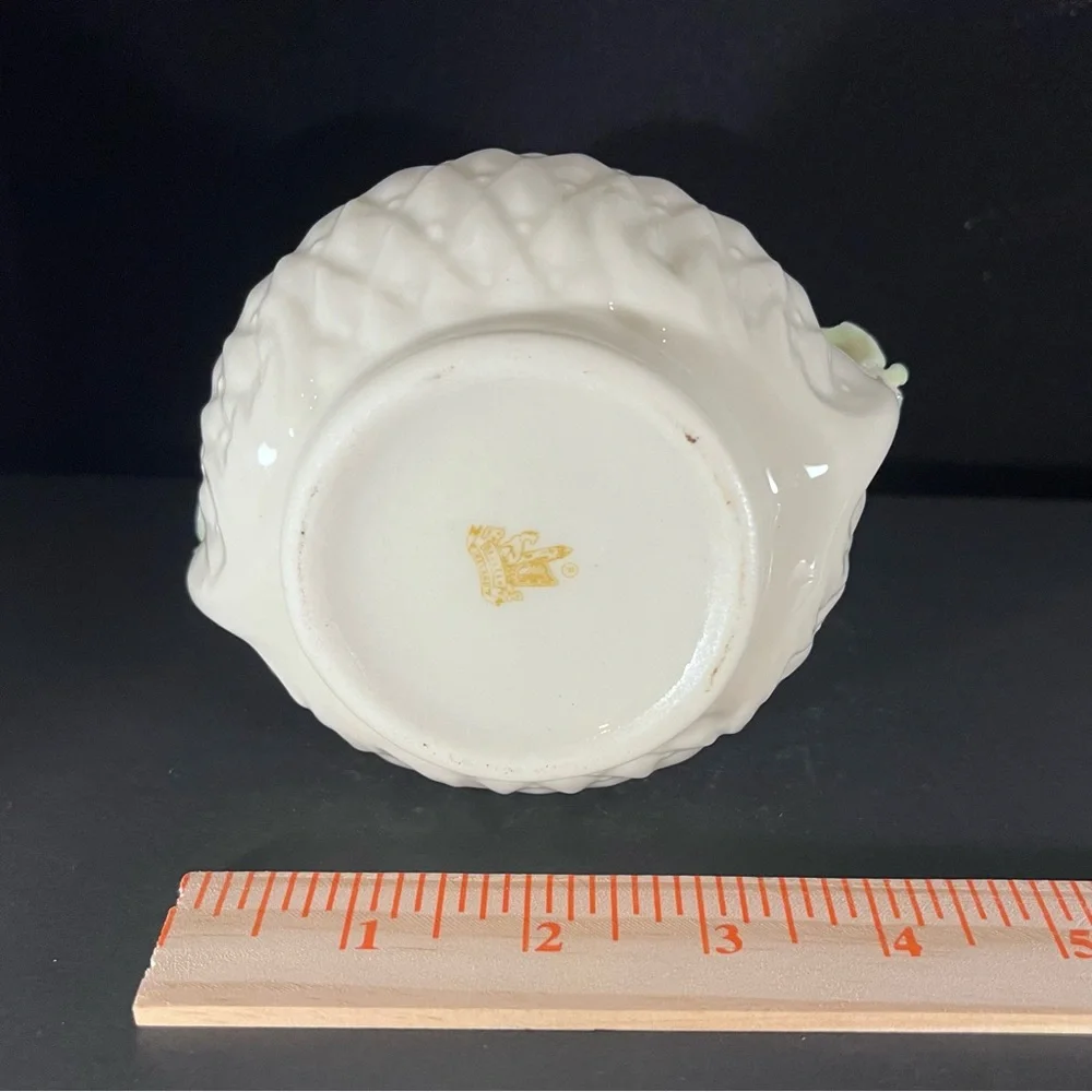 Vintage Ireland 7th Mark 80’s Belleek Blue‎ Floral Thistle Top Vase 5” H